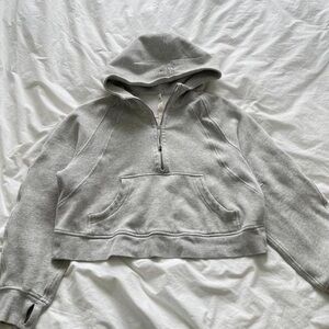 Light grey lululemon oversized half zip hoodie